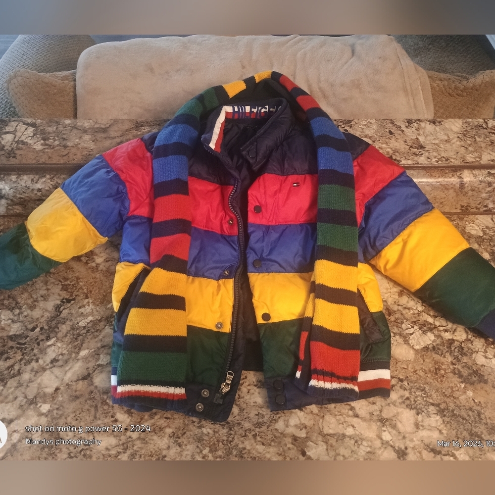 Tommy Hilfiger Boys Coat Size 4/5 Years (Xs) Coat And Scarf Set - Picture 1 of 6